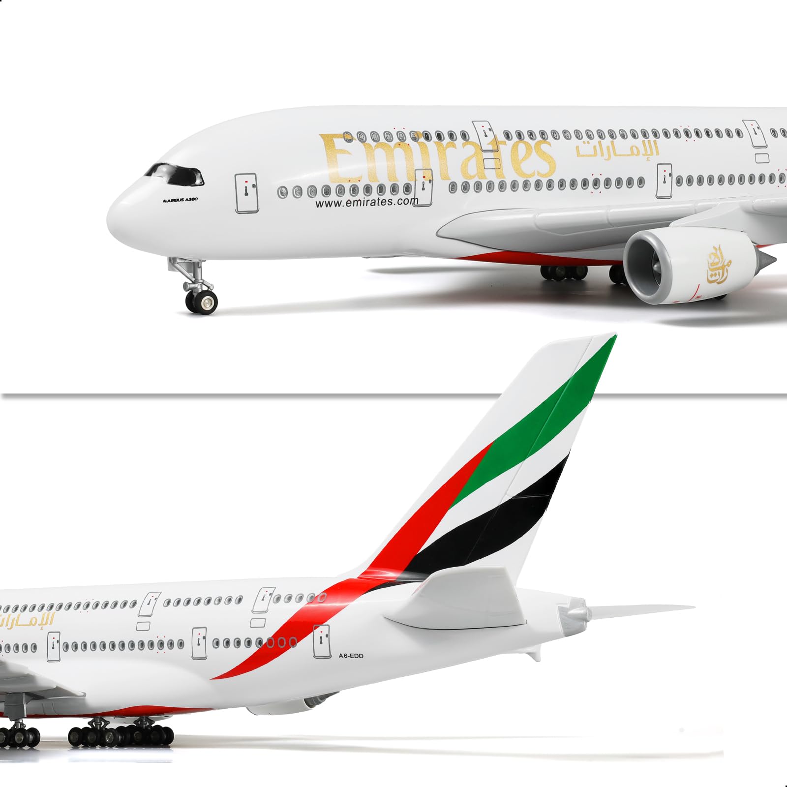 QIYUMOKE 1/160 Airbus A380 UAE/Emirates 18 inchs Large Model